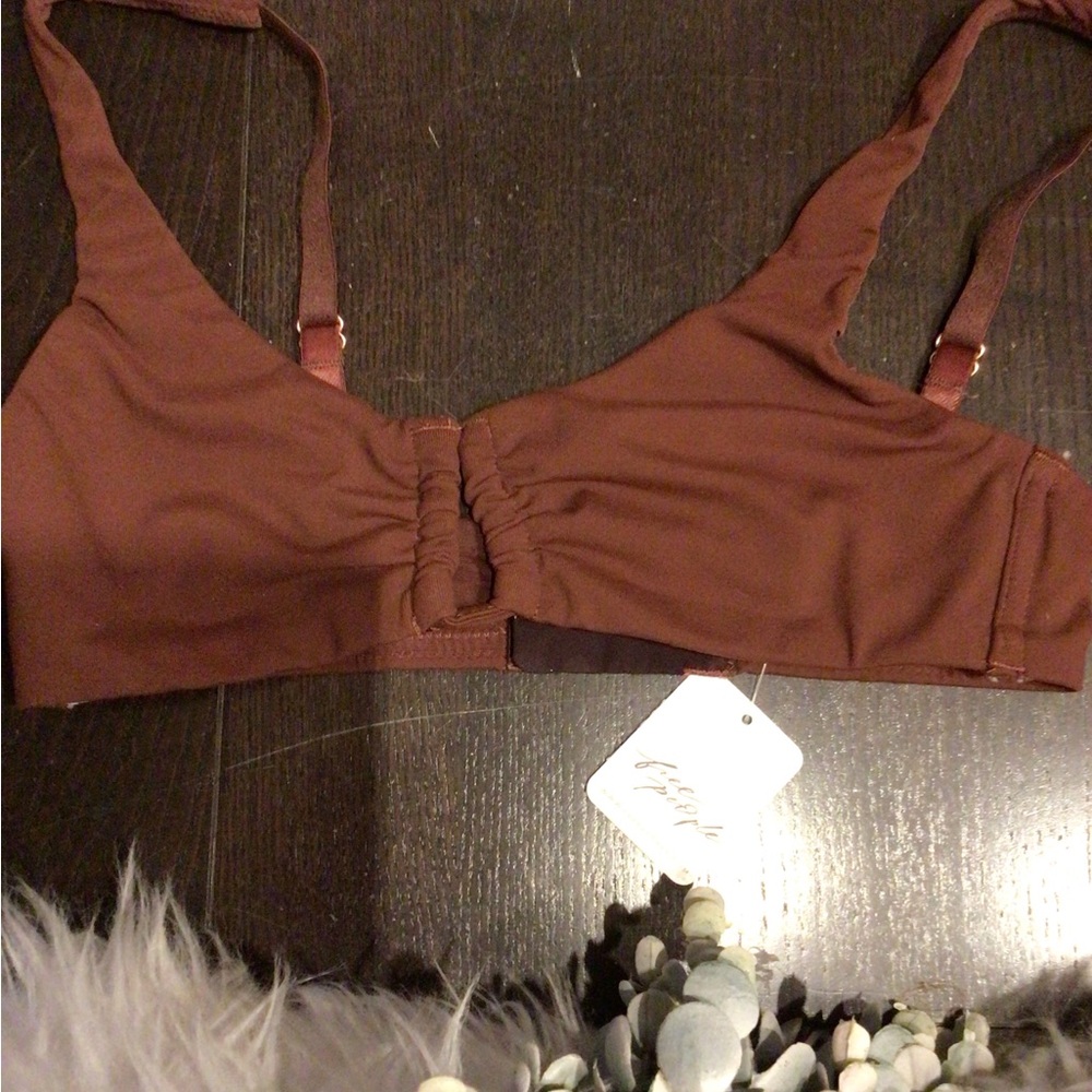 New! Free PeopleChocolate ahead of the curve Brown Bra